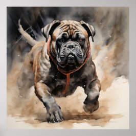 Cane Corso Running Ink Zeichnend Poster