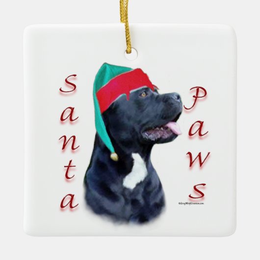 Cane Corso Santa Paws Keramikornament (Vorderseite)