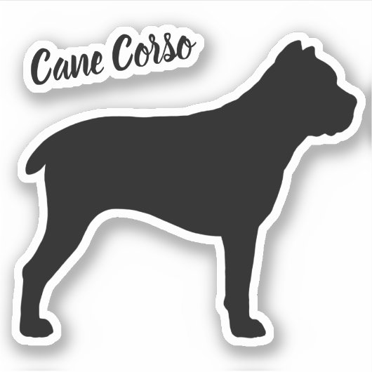 Cane Corso Silhouette Hunde Rasse Vinyl Sticker (Vorderseite)