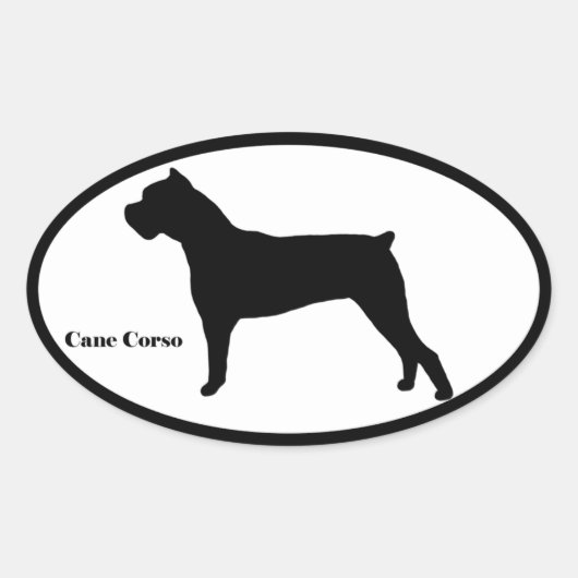 Cane Corso Silhouette Ovaler Aufkleber (Vorderseite)