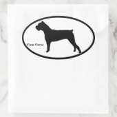 Cane Corso Silhouette Ovaler Aufkleber (Tasche)