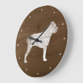 Cane Corso Silhouette Rustic Große Wanduhr (Winkel)