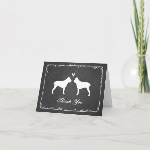 Cane Corso Silhouetten Hochzeits-Dankeschön Dankeskarte
