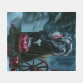 Cane Corso Snowy Sleigh Weihnachtsdekor Fleecedecke (Vorderseite (Horizontal))