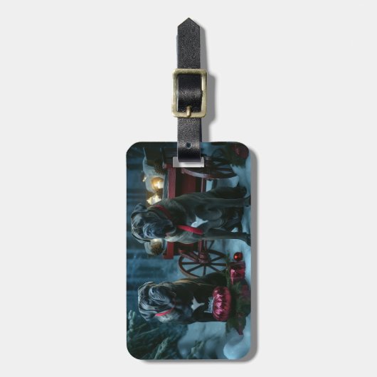 Cane Corso Snowy Sleigh Weihnachtsdekor Gepäckanhänger (Vorderseite vertikal)