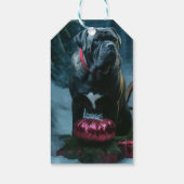 Cane Corso Snowy Sleigh Weihnachtsdekor Geschenkanhänger (Rückseite)