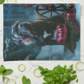 Cane Corso Snowy Sleigh Weihnachtsdekor Geschirrtuch (Gefaltet)