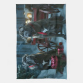 Cane Corso Snowy Sleigh Weihnachtsdekor Geschirrtuch (Vertikal)