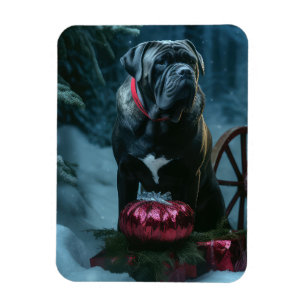 Cane Corso Snowy Sleigh Weihnachtsdekor Magnet