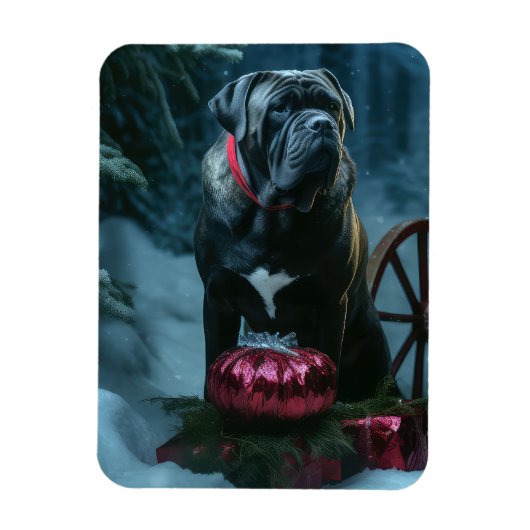 Cane Corso Snowy Sleigh Weihnachtsdekor Magnet (Vertikal)