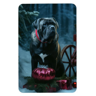 Cane Corso Snowy Sleigh Weihnachtsdekor Magnet
