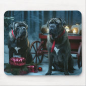 Cane Corso Snowy Sleigh Weihnachtsdekor Mousepad (Vorne)