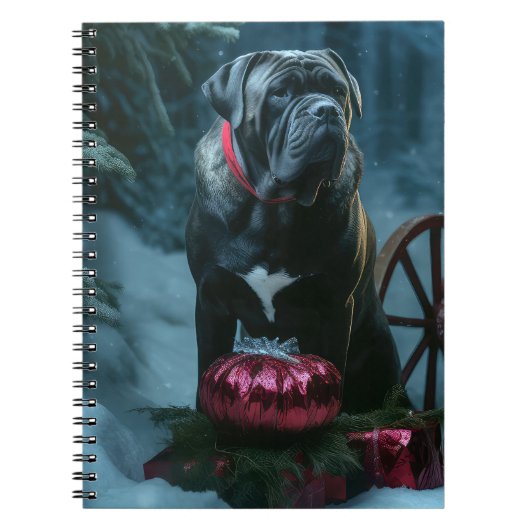 Cane Corso Snowy Sleigh Weihnachtsdekor Notizblock (Vorderseite)