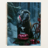 Cane Corso Snowy Sleigh Weihnachtsdekor Planer (Vorderseite)