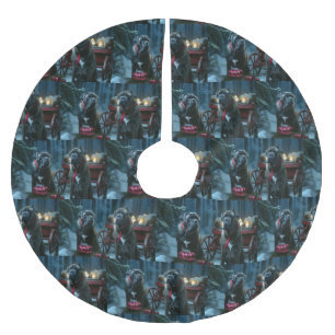 Cane Corso Snowy Sleigh Weihnachtsdekor Polyester Weihnachtsbaumdecke