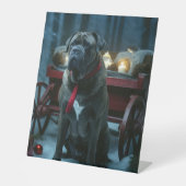 Cane Corso Snowy Sleigh Weihnachtsdekor Sockelschild (Vorderseite)