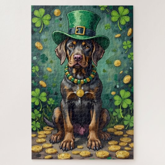 Cane Corso St Patrick’s Day Lucky Dog Puzzle (Vertikal)