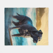 Cane Corso Strand Surfen Malerei Fleecedecke (Vorderseite (Horizontal))