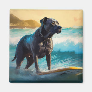 Cane Corso Strand Surfen Malerei Magnet