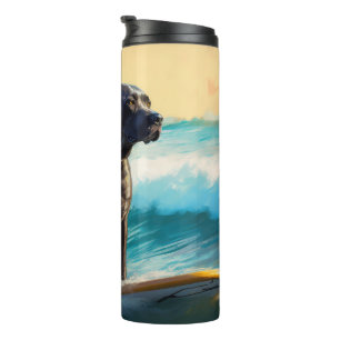 Cane Corso Strand Surfen Malerei Thermosbecher