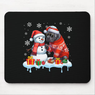 Cane Corso Sungles Sweater Build Snowman Xmas Owne Mousepad