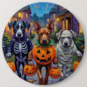 Cane Corso Trick-or-Treating in Halloween-Kostümen Button (Vorderseite)