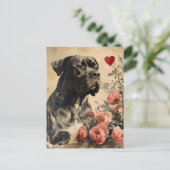 Cane Corso Vintag Valentinstag Postkarte (Stehend Vorderseite)