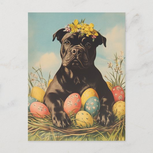 Cane Corso Vintage Ostern Postkarte (Vorderseite)