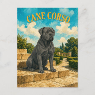Cane Corso, Vintage Wasserfarben-Hundekunst Postkarte