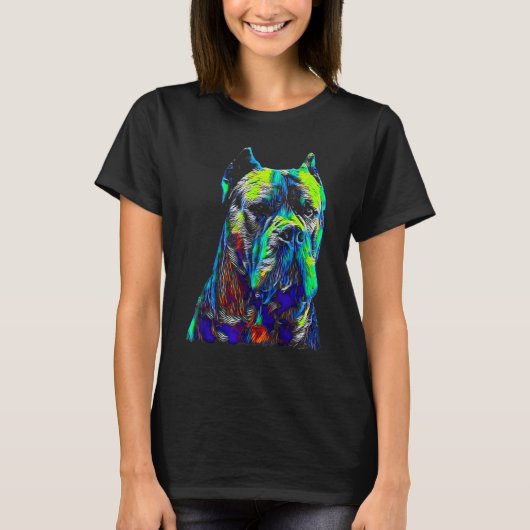 Cane Corso Wasserfarbe Hundekopf T-Shirt (Vorderseite)
