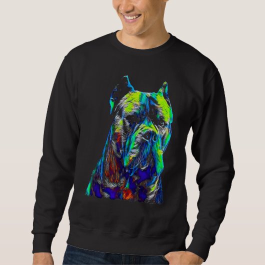 Cane Corso Wasserfarben-Hundskopf Sweatshirt (Vorderseite)