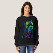 Cane Corso Wasserfarben-Hundskopf Sweatshirt (Vorne ganz)
