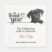 Cane Corso Wedding Vielen Dank Serviette (Vorderseite)