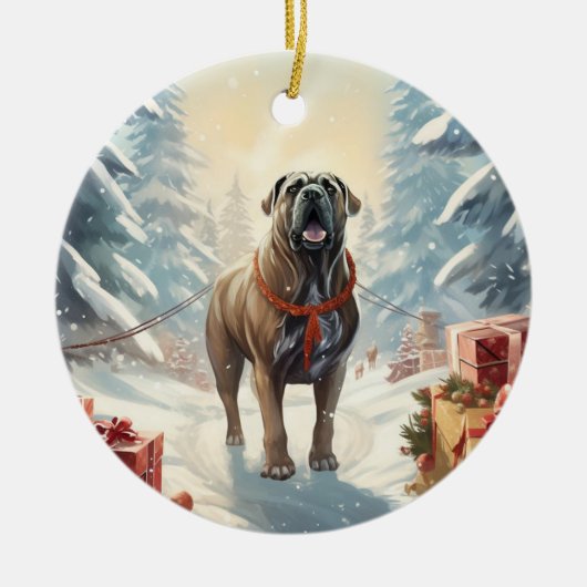 Cane Corso Weihnachten, Hundeschenk, Hundeliebhabe Keramik Ornament (Vorne)