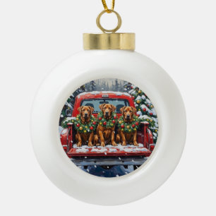 Cane Corso Weihnachten Rotes Lastwagen Ferien Keramik Kugel-Ornament