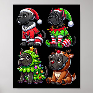 Cane Corso Weihnachtsbaum Santa Elf Kostüm Hund 1 Poster