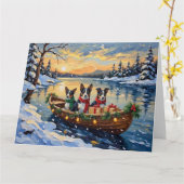 Cane Corso Weihnachtsboot Urlaub Karte (Gelbe Blume)