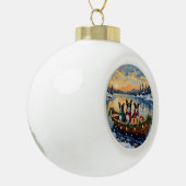 Cane Corso Weihnachtsboot Urlaub Keramik Kugel-Ornament (Links)