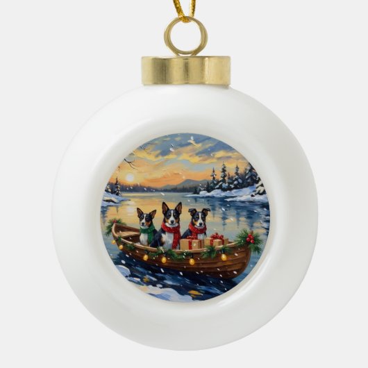 Cane Corso Weihnachtsboot Urlaub Keramik Kugel-Ornament (Vorderseite)
