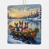 Cane Corso Weihnachtsboot Urlaub Keramikornament (Links)
