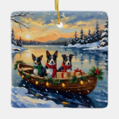 Cane Corso Weihnachtsboot Urlaub Keramikornament (Vorderseite)
