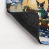 Cane Corso Weihnachtsboot Urlaub Mousepad (Ecke)