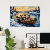 Cane Corso Weihnachtsboot Urlaub Poster (Heimbüro)