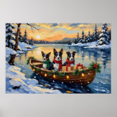Cane Corso Weihnachtsboot Urlaub Poster (Vorne)