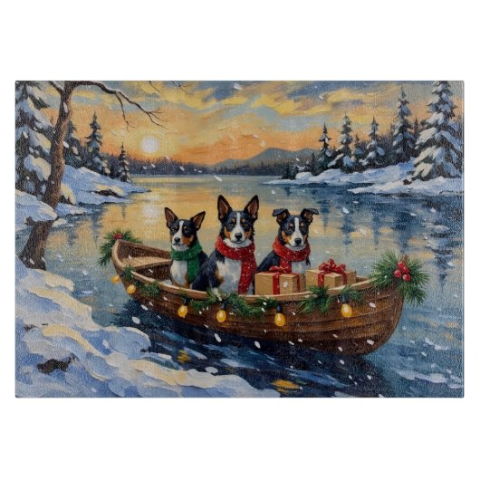 Cane Corso Weihnachtsboot Urlaub Schneidebrett (Vorderseite)