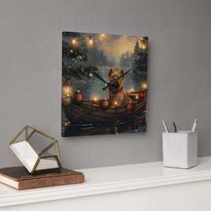 Cane Corso Weihnachtsfeiertage Quadratische Wanduhr