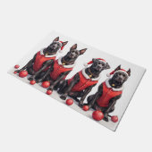 Cane Corso Weihnachtskleid Santa Hut Fußmatte (Schrägansicht)