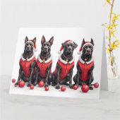 Cane Corso Weihnachtskleid Santa Hut Karte (Gelbe Blume)