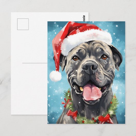Cane Corso Weihnachtsmalerei Postkarte (Vorne/Hinten)