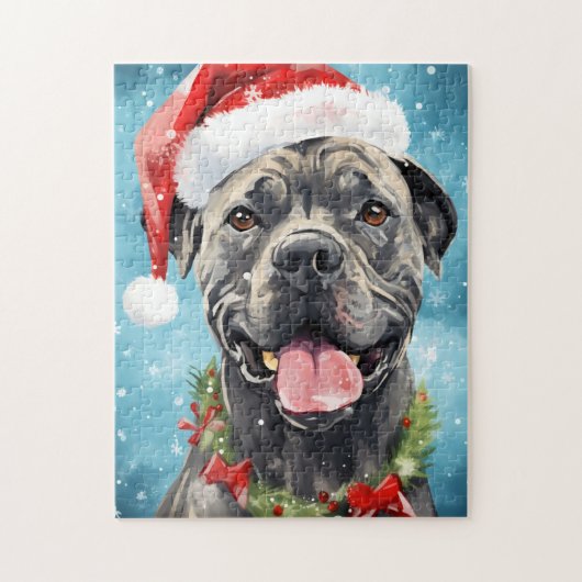 Cane Corso Weihnachtsmalerei Puzzle (Vertikal)